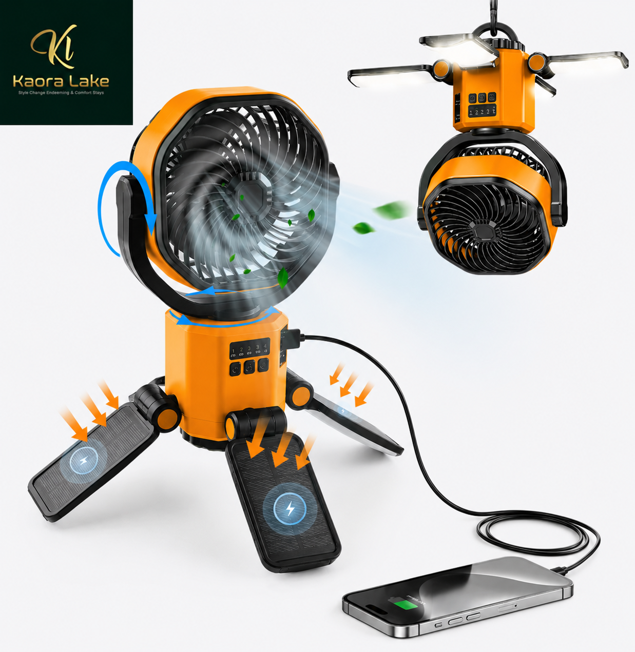 011d5e24-4dfc-427a-9bf2-9d3ea189a09f Multifunctional Outdoor Solar Fan – 4 LED Lights & Auto Oscillation 🔥 - Image 1