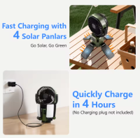Multifunctional Outdoor Solar Fan – 4 LED Lights & Auto Oscillation 🔥 - Image 4